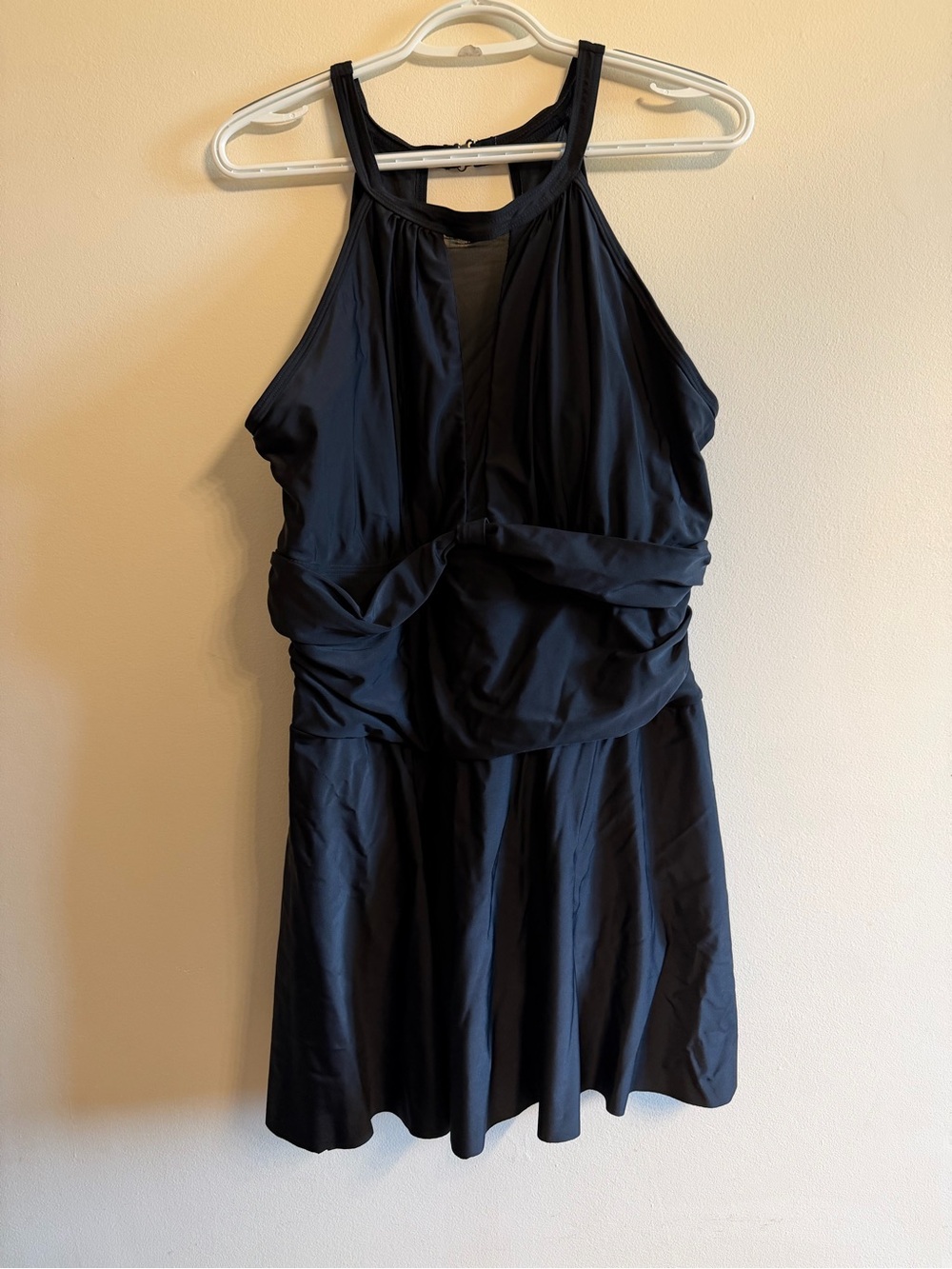 Black Halter Neck Women's swim Dress plus size 18W
